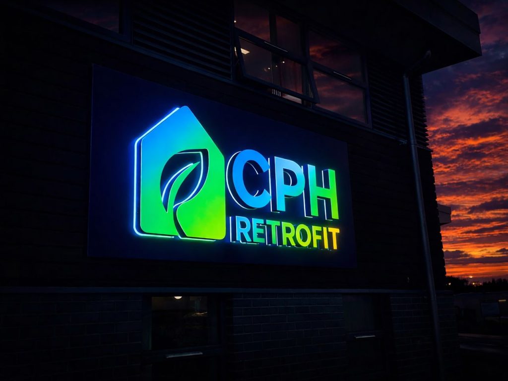 Backlit signage for CPH Retrofit installed by Screentech North East