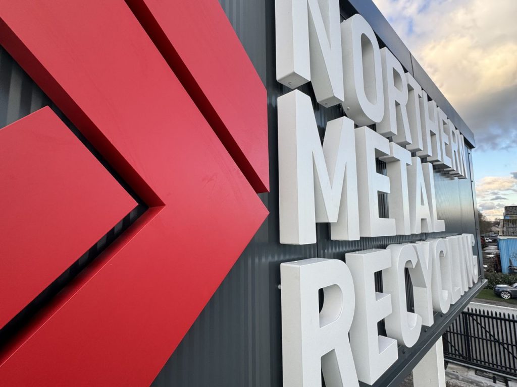 Built-up signage for Northern Metal Recycling installed by Screentech North East
